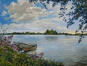 Sunny day on a lake 
