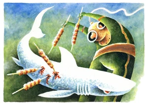Underwater bullfight